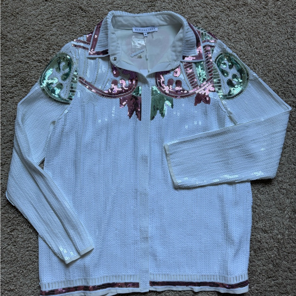 Endless Rose White Blouse with Sequin Details